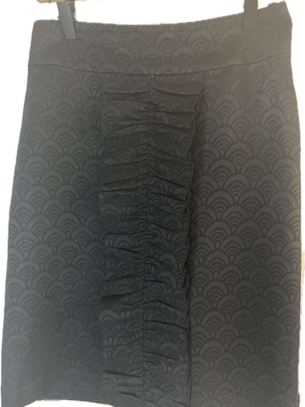 leifsdottir Dramatic Ruffle Seigaina Jacquard Patterned Wool/Cotton Skirt